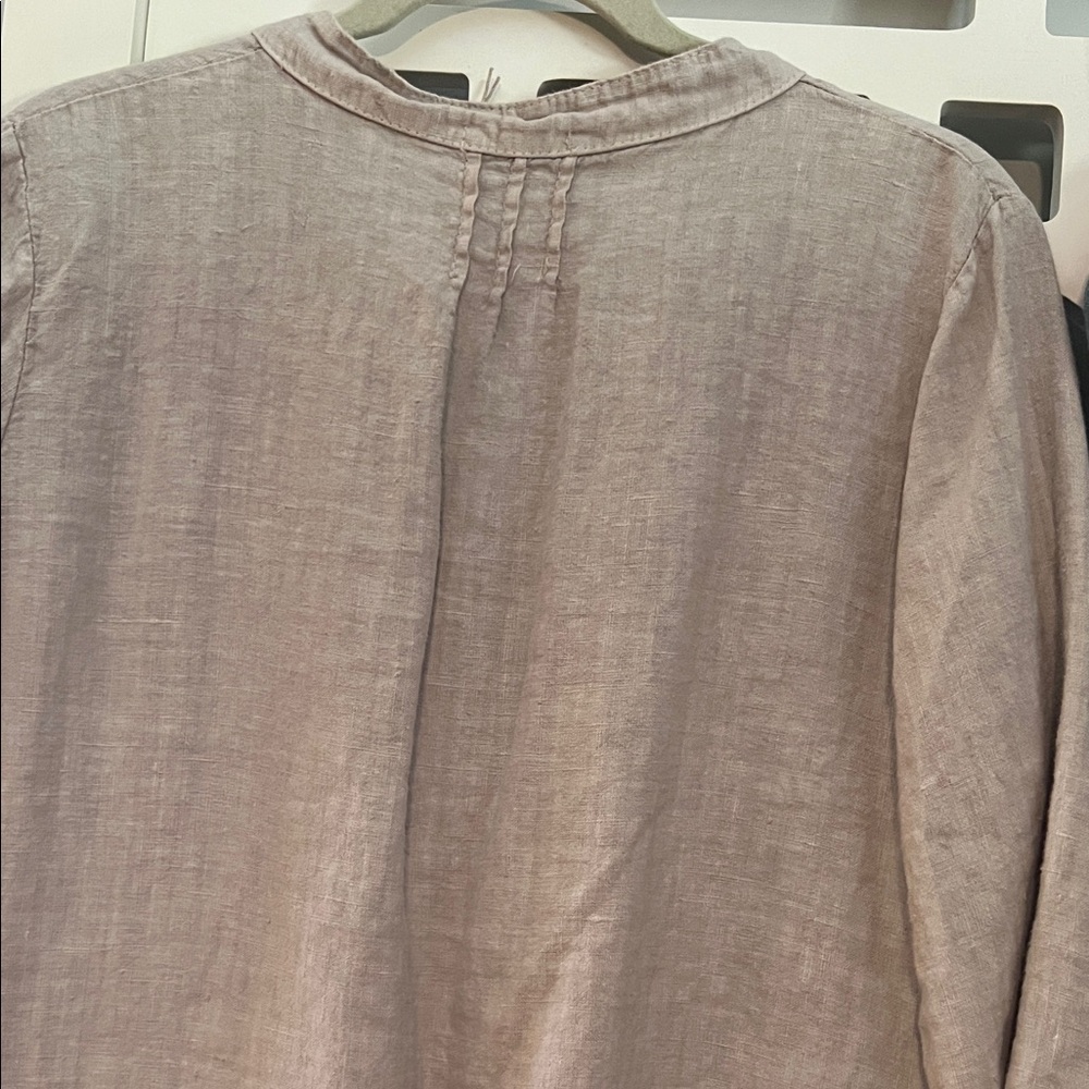 Women's Beige Linen Top - Picture 4 of 5
